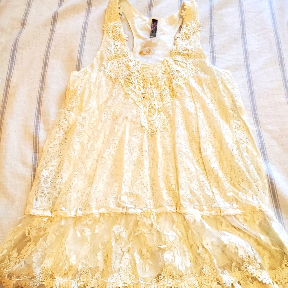 NWOT Free People racerback lace tank top